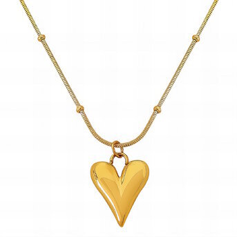 Collar "Corazones", acero inoxidable chapado en oro de 18K