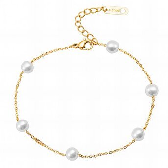 Pulsera "Perlitas" de acero inoxidable chapado en oro de 18K